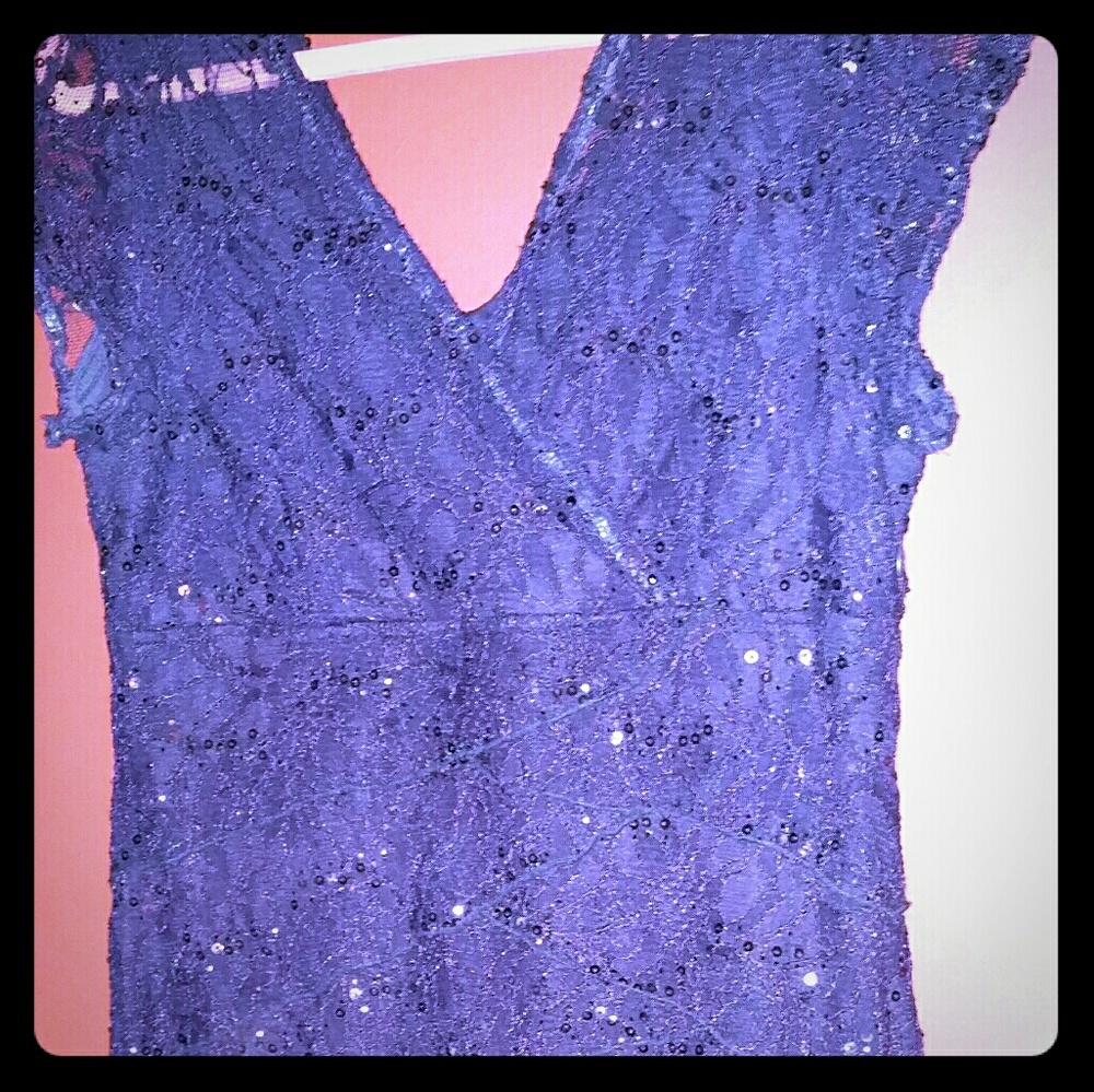 Purple Sequined Party Dress